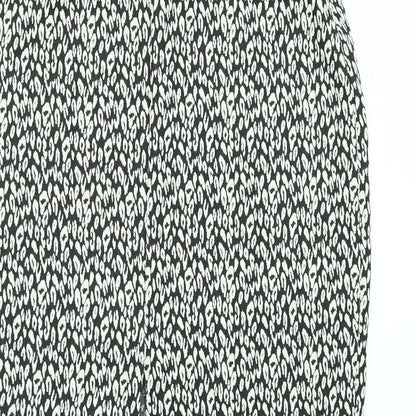 Marks and Spencer Womens Black Geometric  A-Line Skirt Size 6