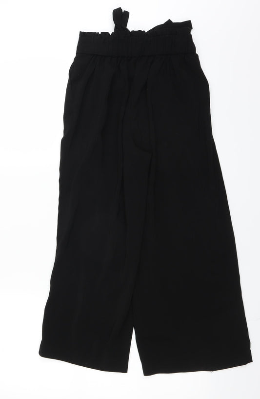 New Look Womens Black   Cropped Trousers Size 6 L22 in - WIDE LEG