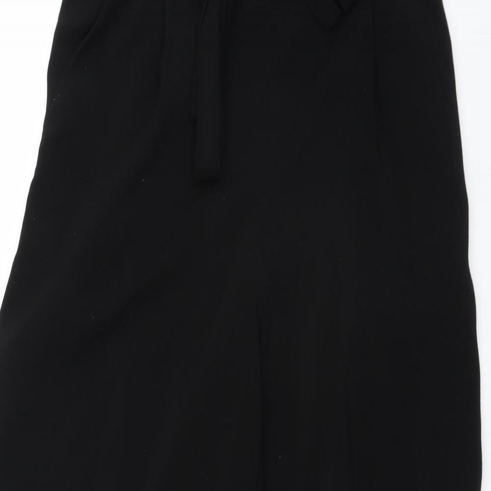 New Look Womens Black   Cropped Trousers Size 6 L22 in - WIDE LEG