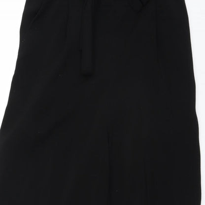 New Look Womens Black   Cropped Trousers Size 6 L22 in - WIDE LEG