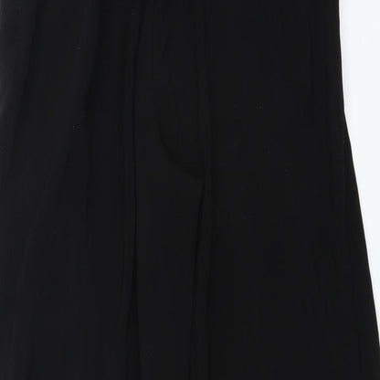New Look Womens Black   Cropped Trousers Size 6 L22 in - WIDE LEG