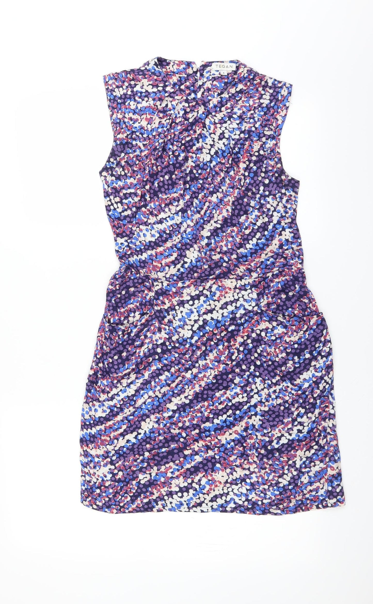 TEGAN Womens Blue Geometric  Shift  Size 6