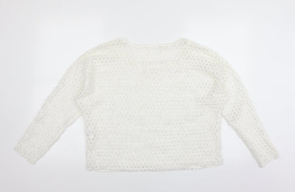 Preworn Womens White   Pullover Jumper Size M  - CUT OUT DETAIL
