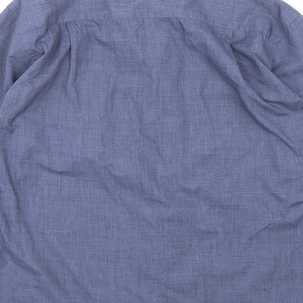 George Mens Blue  Woven  Dress Shirt Size 15.5