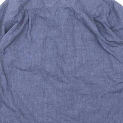 George Mens Blue  Woven  Dress Shirt Size 15.5