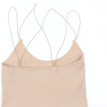 Preworn Womens Beige  Knit Pullover Jumper Size L  - Cropped