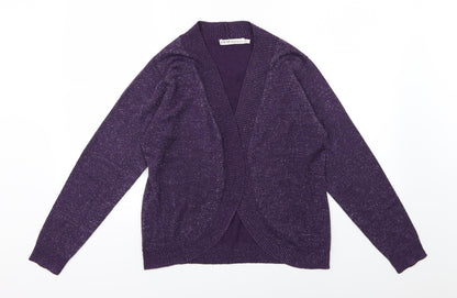 EWM Womens Purple  Knit Cardigan Jumper Size M