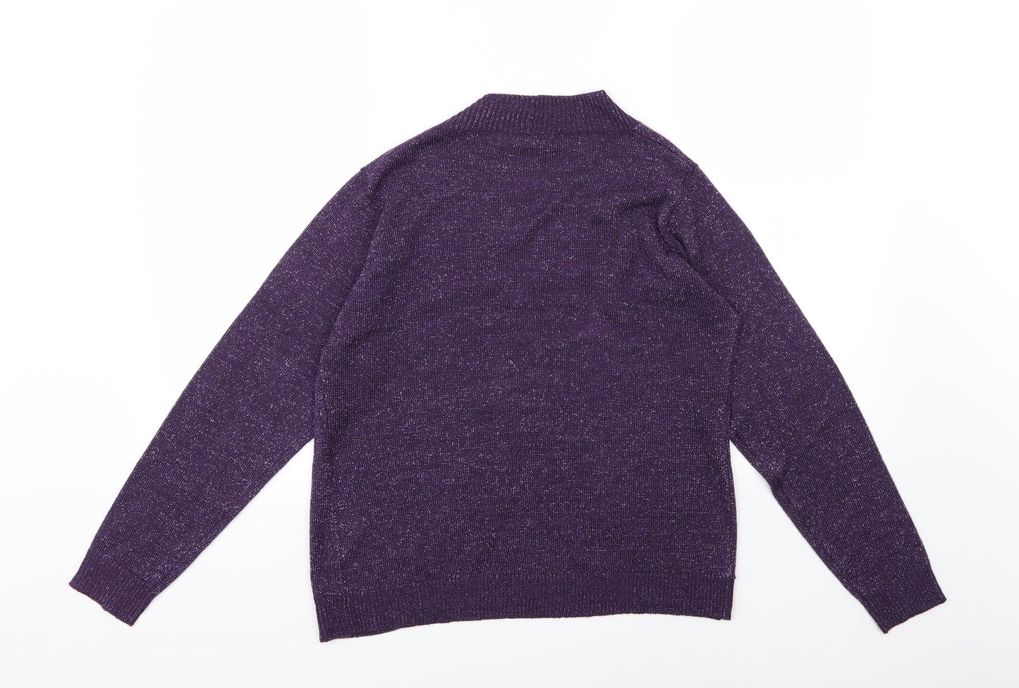 EWM Womens Purple  Knit Cardigan Jumper Size M