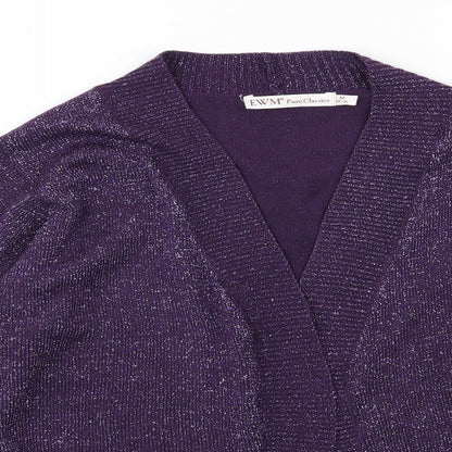 EWM Womens Purple  Knit Cardigan Jumper Size M