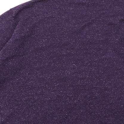 EWM Womens Purple  Knit Cardigan Jumper Size M