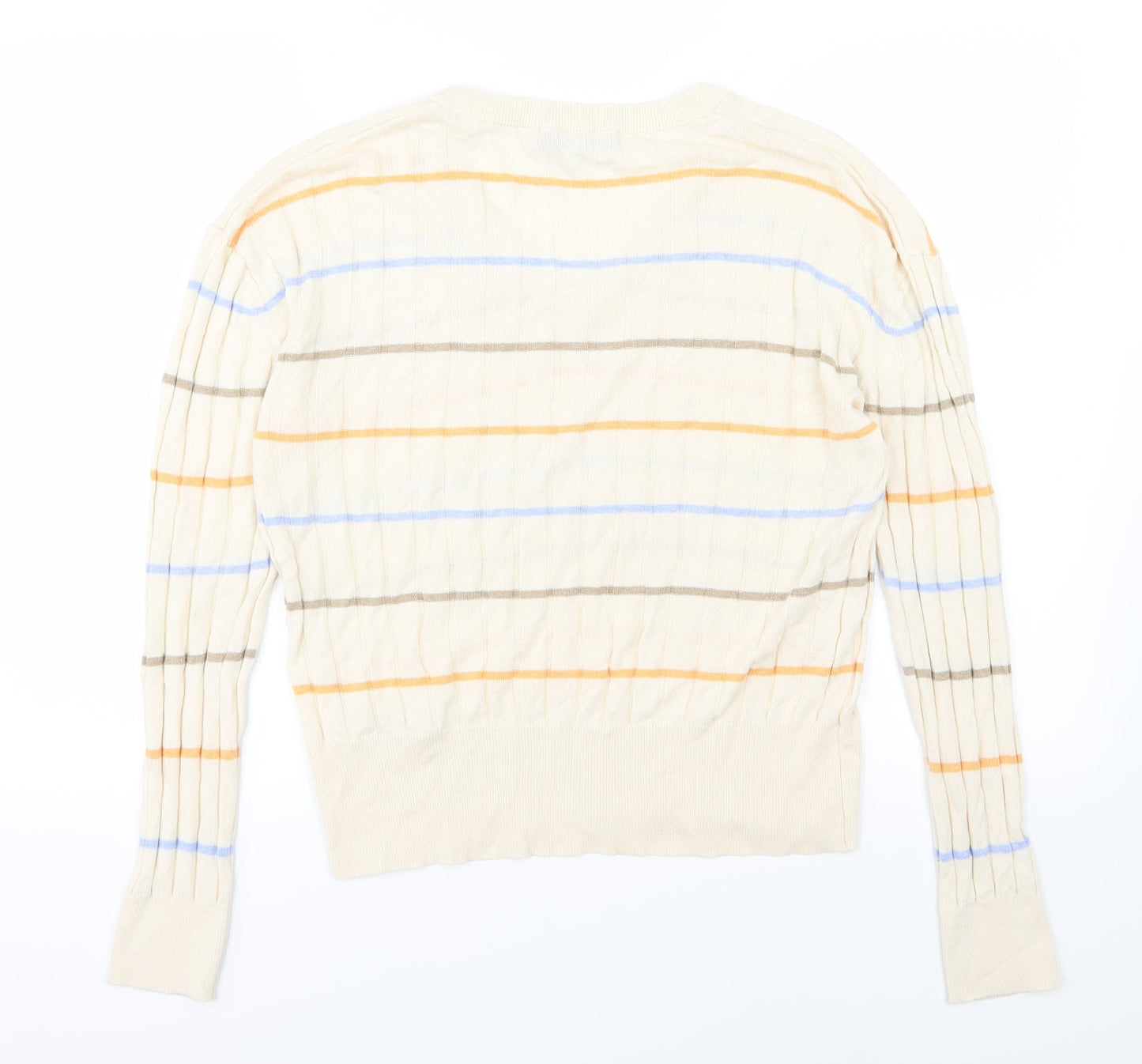 Marks and Spencer Womens Ivory Striped Knit Pullover Jumper Size L