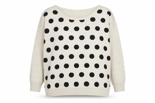 Wallis Womens Brown Polka Dot Knit Pullover Jumper Size M