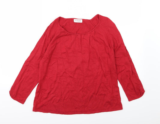 Fabrizio Womens Red  Knit Pullover Jumper Size XL
