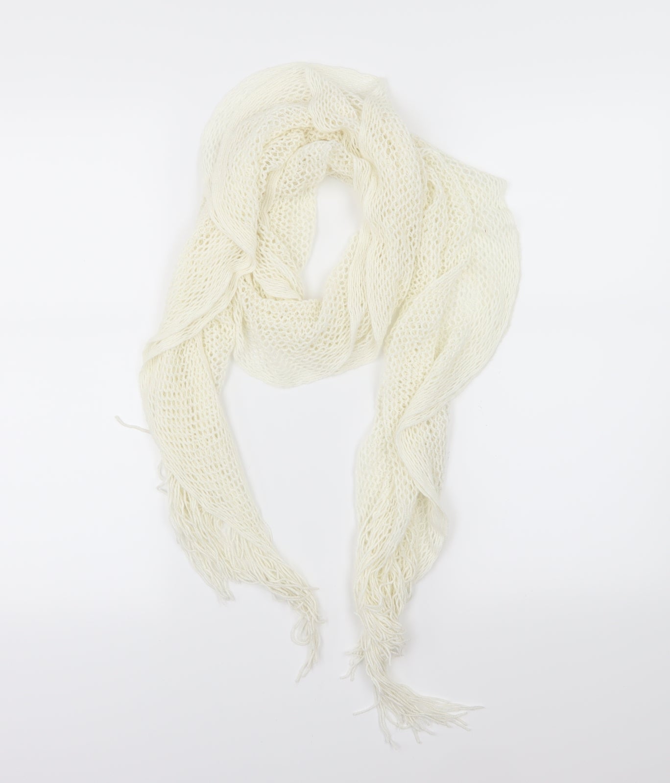 Preworn Womens Ivory  Knit  Scarf