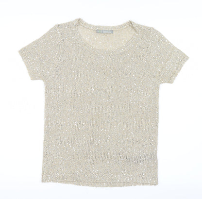 Marks and Spencer Womens Gold   Basic T-Shirt Size 8