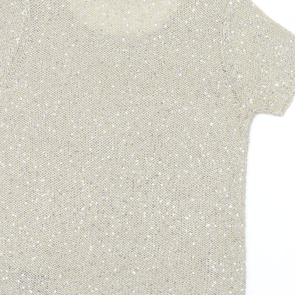 Marks and Spencer Womens Gold   Basic T-Shirt Size 8