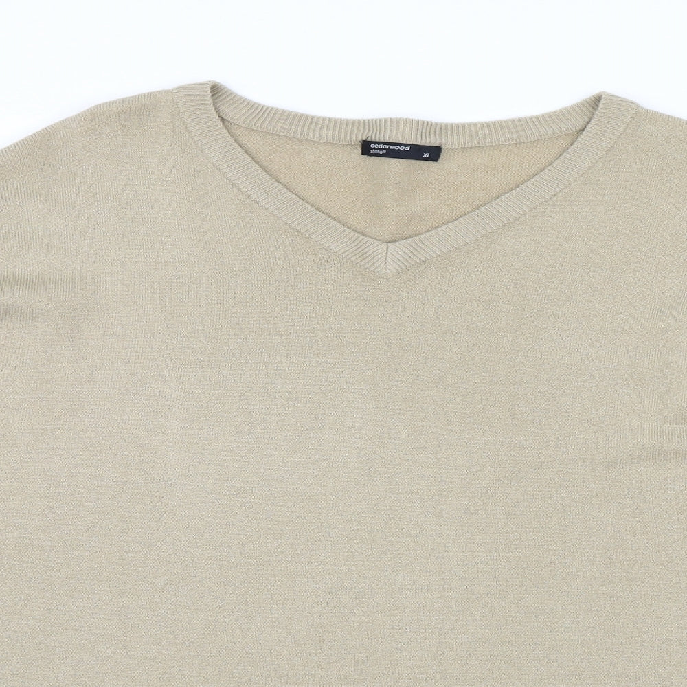 Cedarwood State Mens Beige  Knit Pullover Jumper Size XL