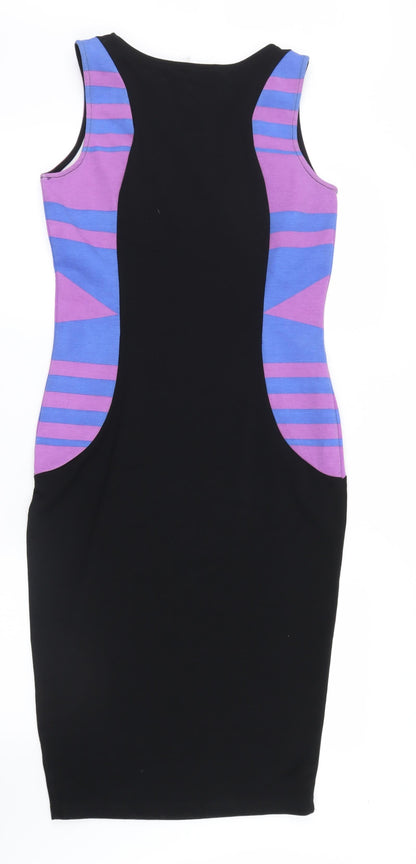 Love Label Womens Black Striped  Shirt Dress  Size 10
