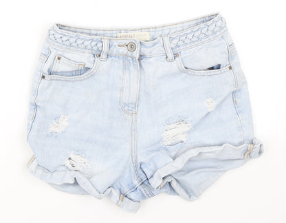 Papaya Womens Blue  Denim Hot Pants Shorts Size 8