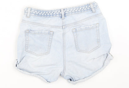 Papaya Womens Blue  Denim Hot Pants Shorts Size 8