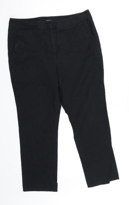 Marks and Spencer Womens Black   Chino Trousers Size M L26 in