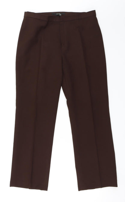 Womens UK Size 38 Preworn Regular Fit  Brown Trousers