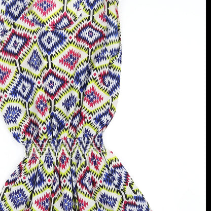 Drunken Tango Womens Multicoloured Geometric  Skater Dress  Size L