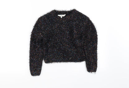 Miss E-vie Girls Black   Pullover Jumper Size 7-8 Years