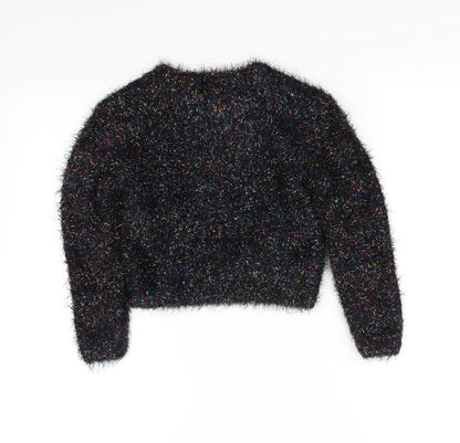Miss E-vie Girls Black   Pullover Jumper Size 7-8 Years