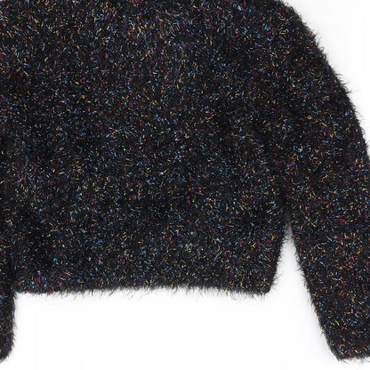 Miss E-vie Girls Black   Pullover Jumper Size 7-8 Years