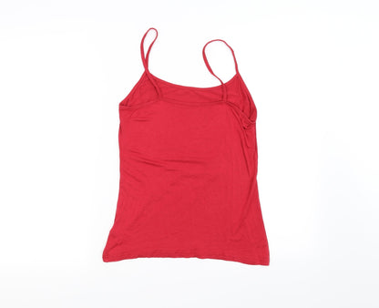 Womens UK Size S Preworn Red Basic T-Shirt