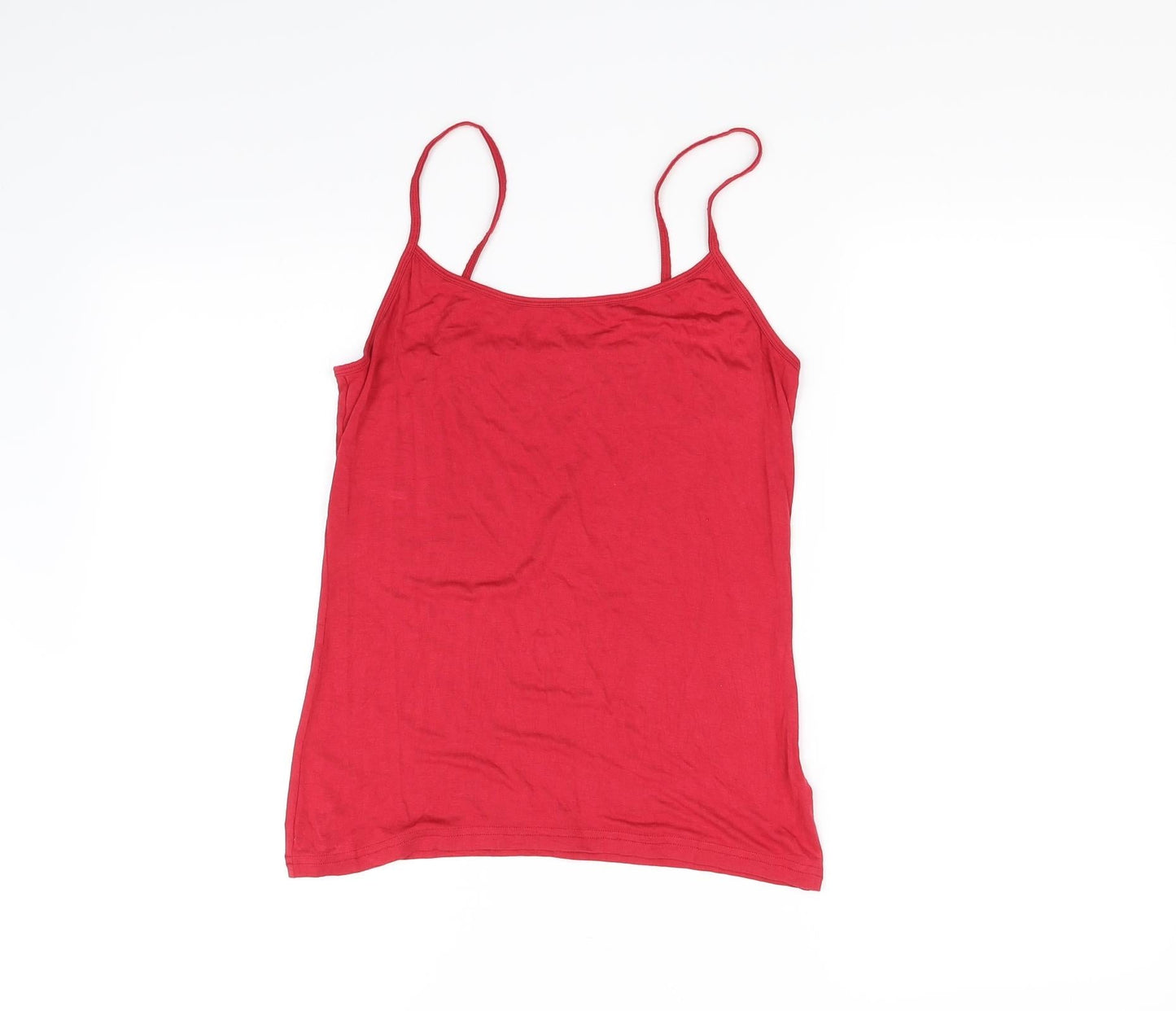Womens UK Size S Preworn Red Basic T-Shirt