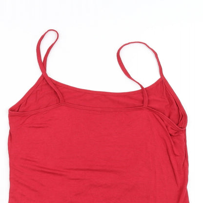 Womens UK Size S Preworn Red Basic T-Shirt