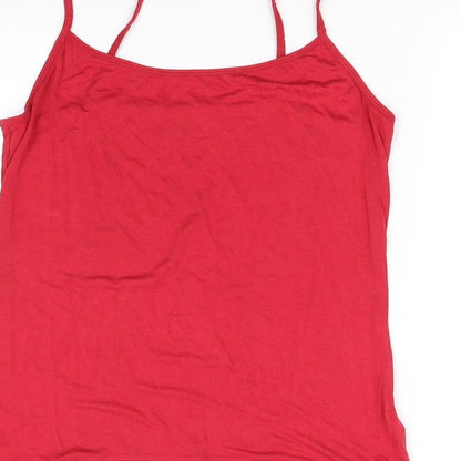 Womens UK Size S Preworn Red Basic T-Shirt