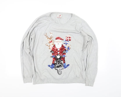 George Mens Grey   Pullover Jumper Size L