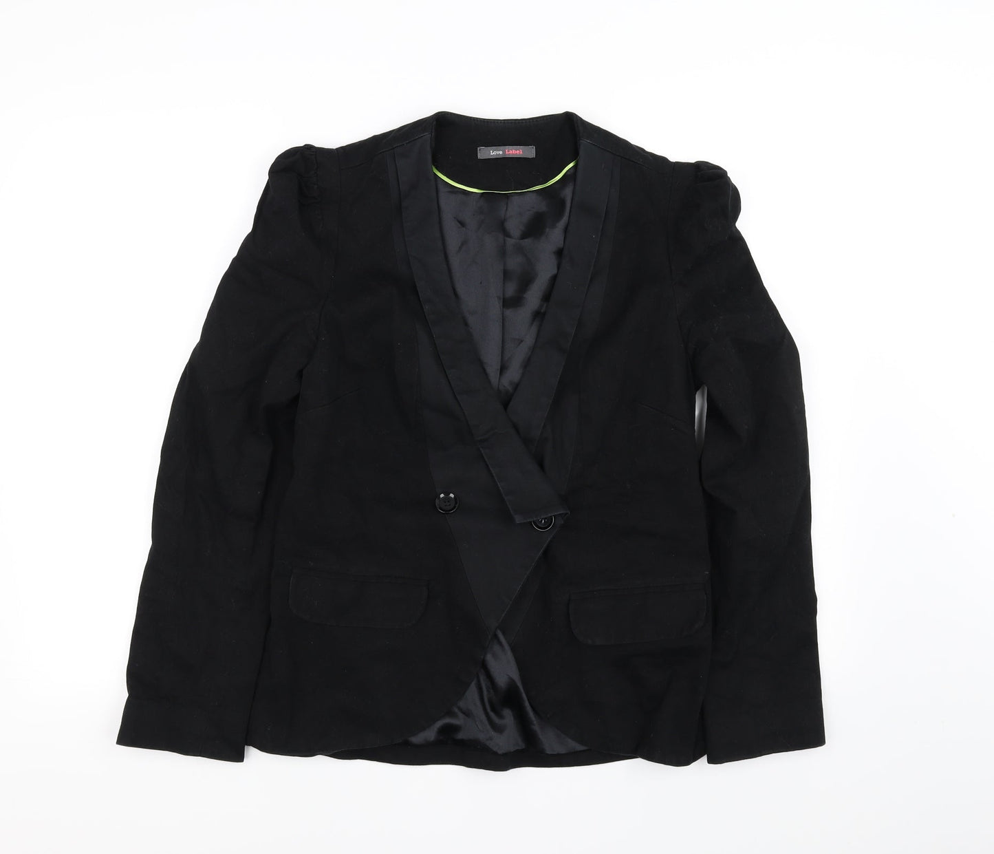 Womens UK Size 12 Love Label Black Jacket