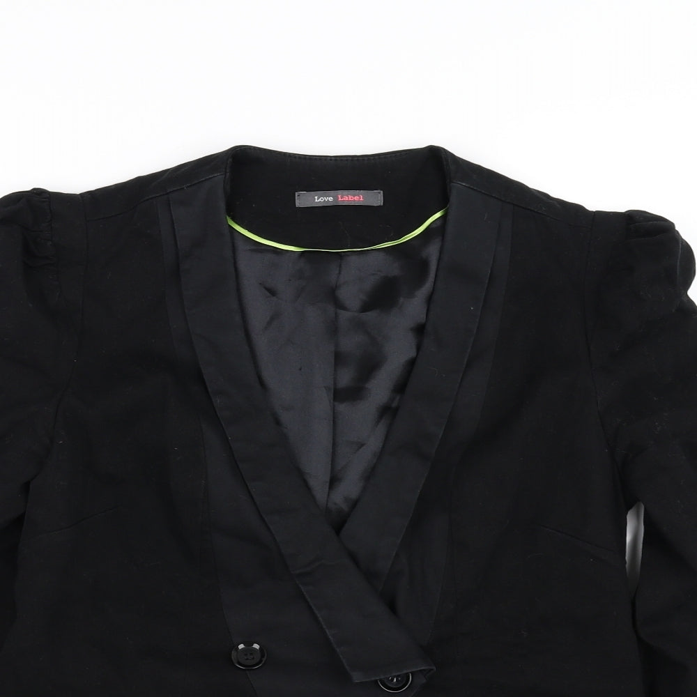 Womens UK Size 12 Love Label Black Jacket