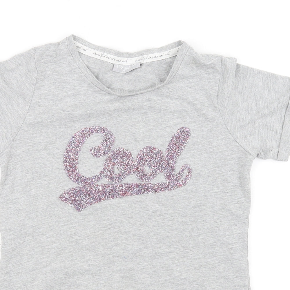 I Love Girlswear Girls Grey   Basic T-Shirt Size 8 Years