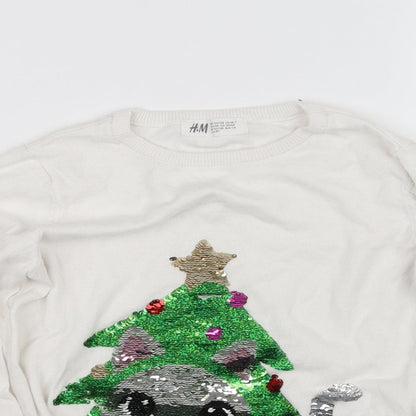 H&M Girls White   Basic T-Shirt