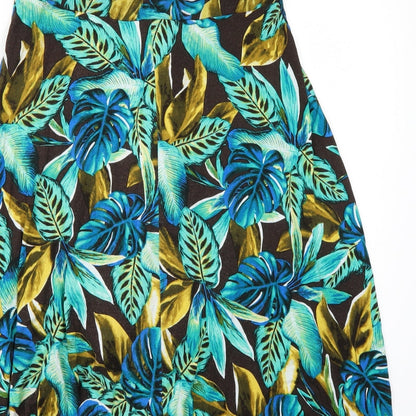 TU Womens Brown Floral Rayon A-Line  Size M