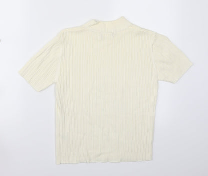 Womens UK Size M Richards White Basic T-Shirt