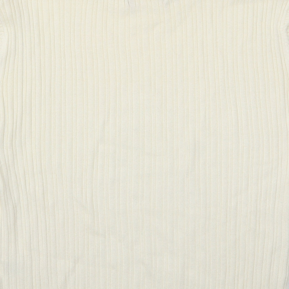 Womens UK Size M Richards White Basic T-Shirt