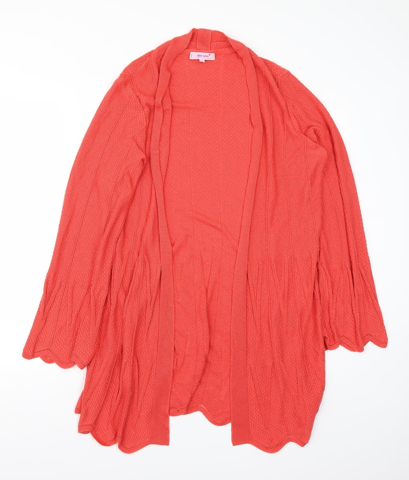 Per uina Womens Orange   Cardigan Jumper Size 12