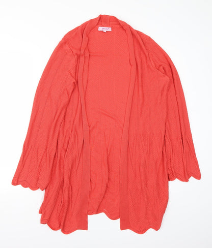 Per uina Womens Orange   Cardigan Jumper Size 12