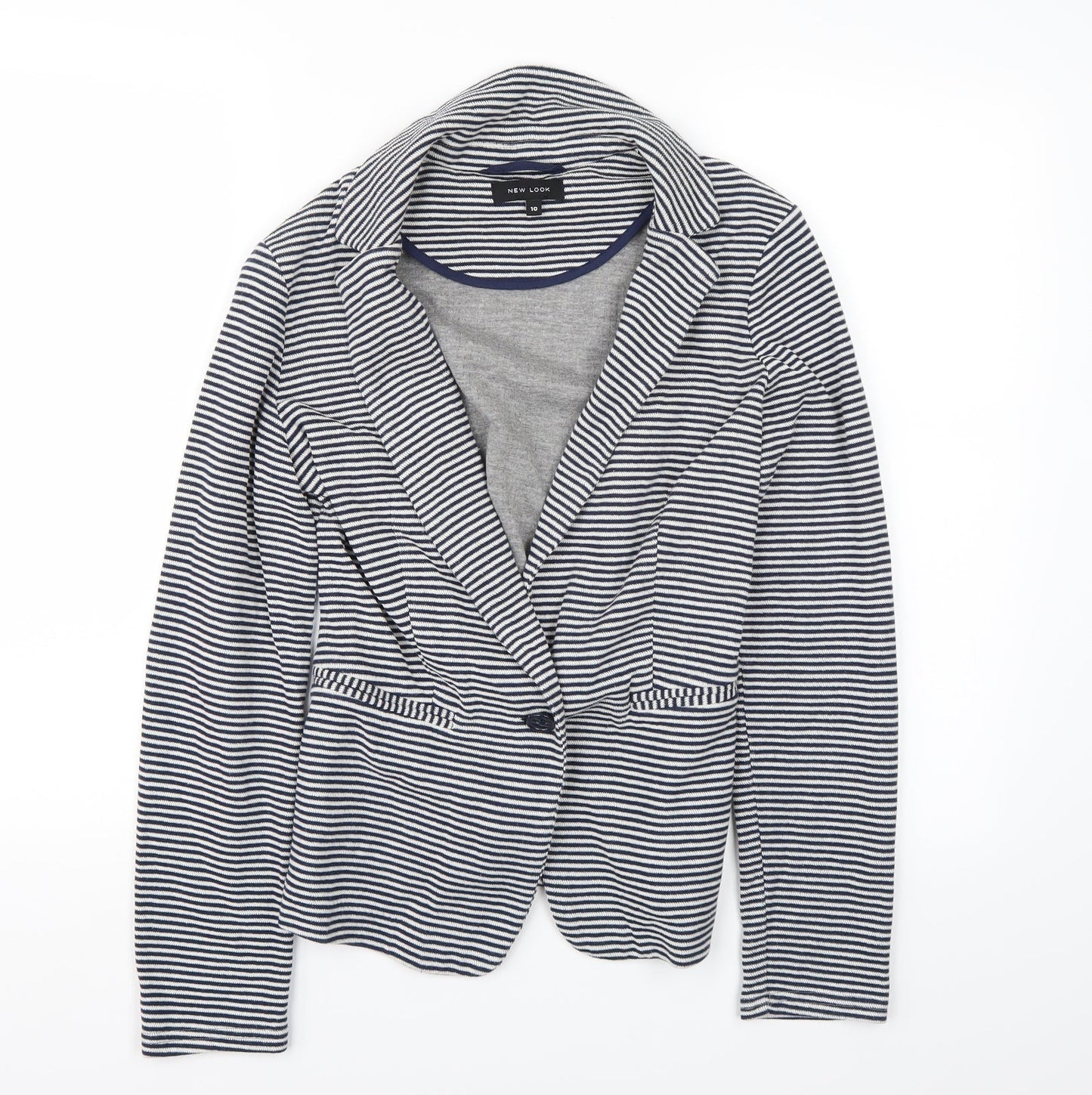 Newlook Womens White Striped  Jacket Blazer Size 10