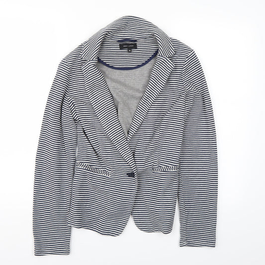 Newlook Womens White Striped  Jacket Blazer Size 10