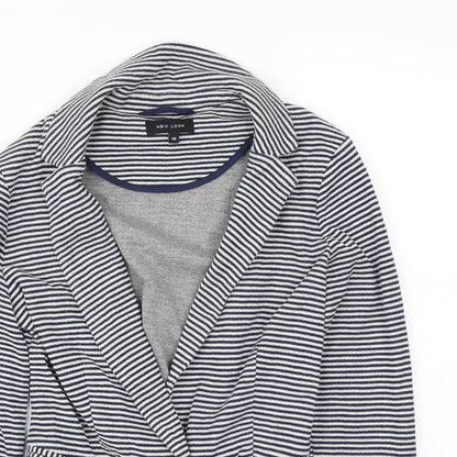 Newlook Womens White Striped  Jacket Blazer Size 10