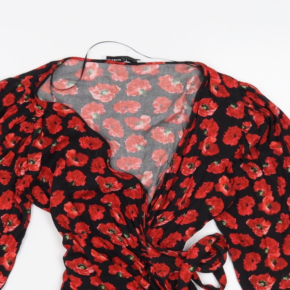 Womens UK Size S Pull & Bear Black Basic Blouse