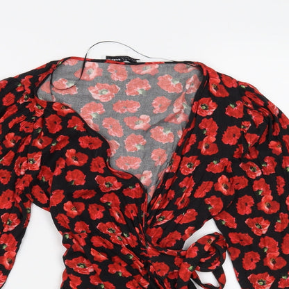 Womens UK Size S Pull & Bear Black Basic Blouse