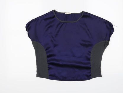 Womens UK Size S Silence + Noise Blue Basic Blouse